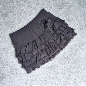 Zara Girls Grey Fancy Fringe Skirt